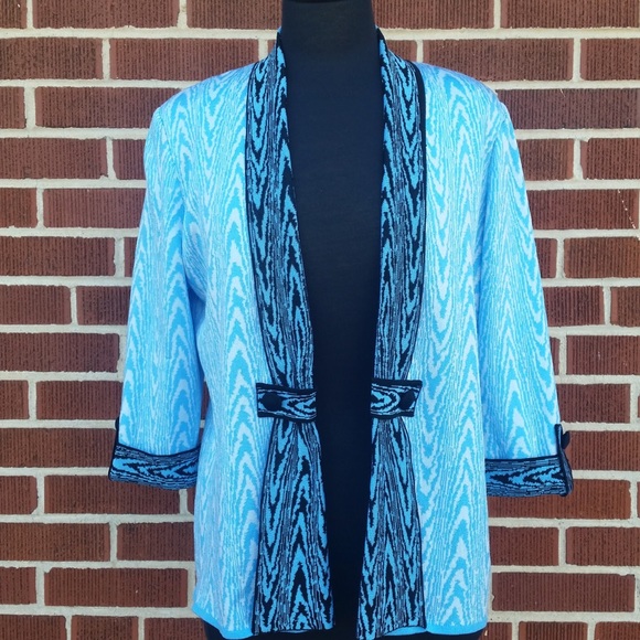 Ming Wang Abstract Print Knit Blazer Jacket - Picture 1 of 6